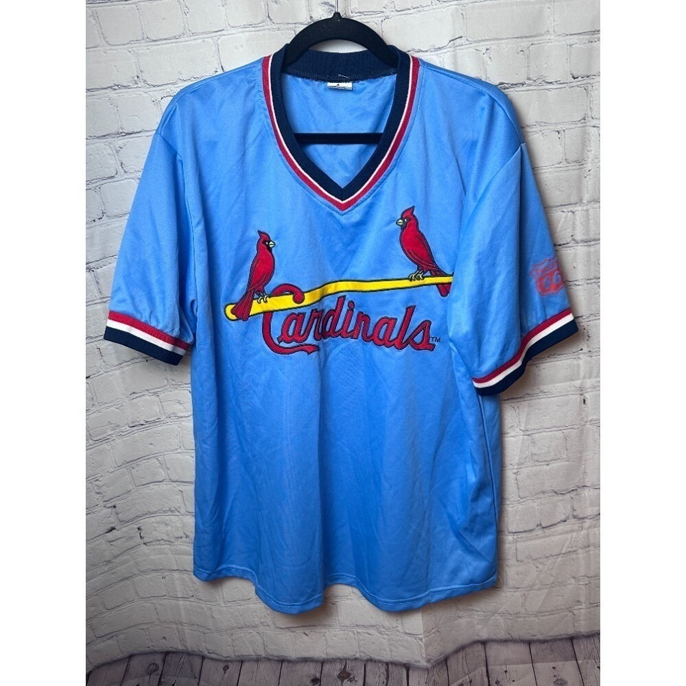 Vintage Cardinals Phillips 66 Baseball Jersey V-Neck Short Sleeve XL